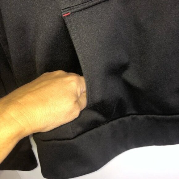 The North Face Hoodie Men’s M Black Red Logo Pouch Drawstring Hood Fleece Lining - Picture 9 of 10